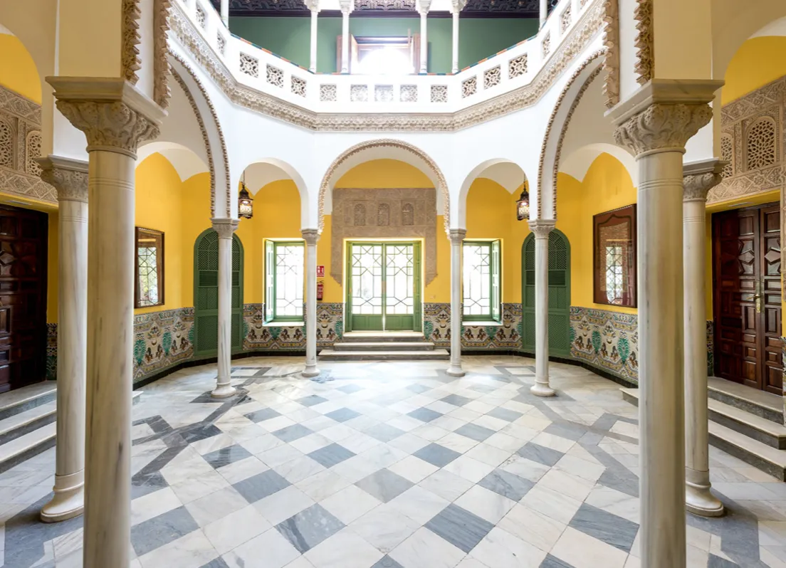 Atrium with columns and mosaic floor